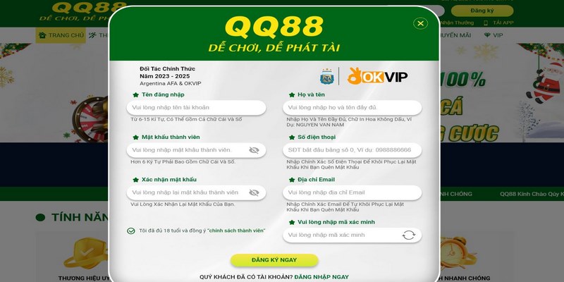 QQ88 quy định mỗi thành viên chỉ được tạo 1 tài khoản