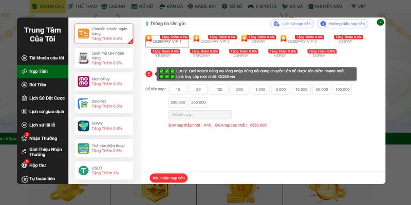 Câu hỏi thường gặp tại QQ88 về thời gian nạp tiền được chú ý